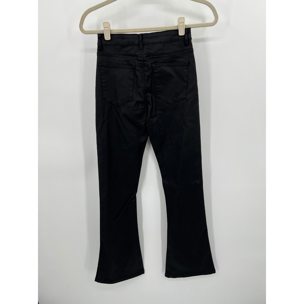 Edikted Luna Flare Jeans High Waisted Coated Trousers Size Medium‎ Stretch - Picture 4 of 9